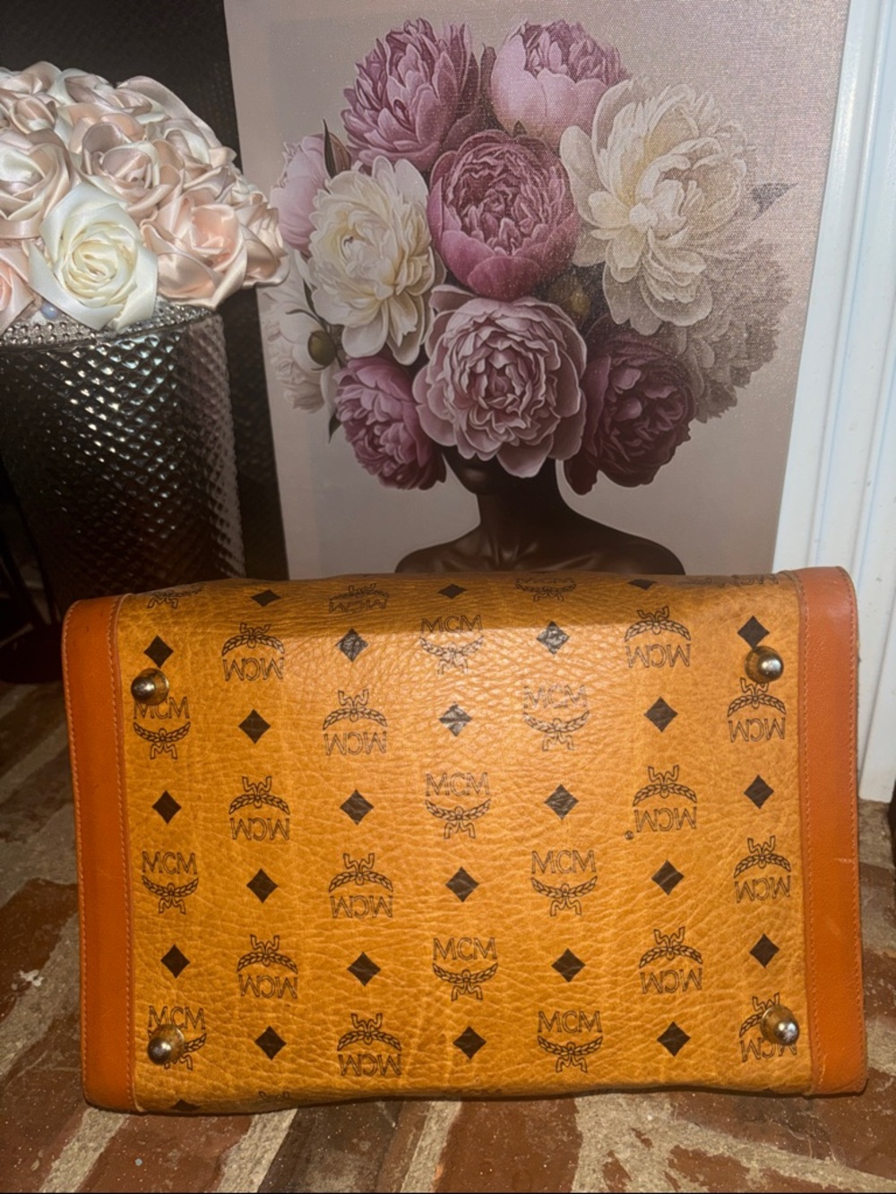 Vintage MCM Cognac Visetos top-handle satchel bag - Picture 12 of 13